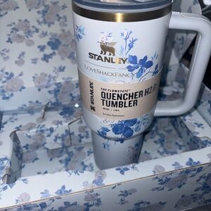 Stanley Blue and Gold Floral LoveShackFancy Quencher